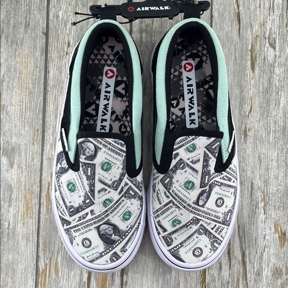 Big Boys Ride Slip-On Sneakers Shoes Money Print Size 4
